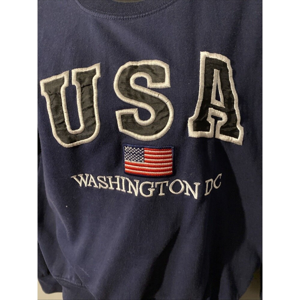 NT Souvenir Womens Sweatshirt USA Patriotic Flag Washington‎ DC Patch Small